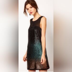 NWT Spotlight By Warehouse Ombre Sequin Shift Dress Size 10